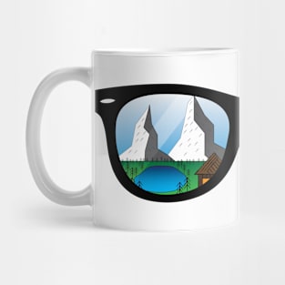 Sunglasses with Beach and Mountains Mug